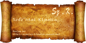 Szántai Klaudia névjegykártya