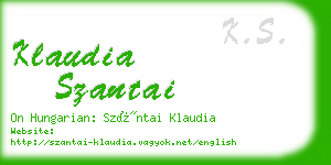 klaudia szantai business card